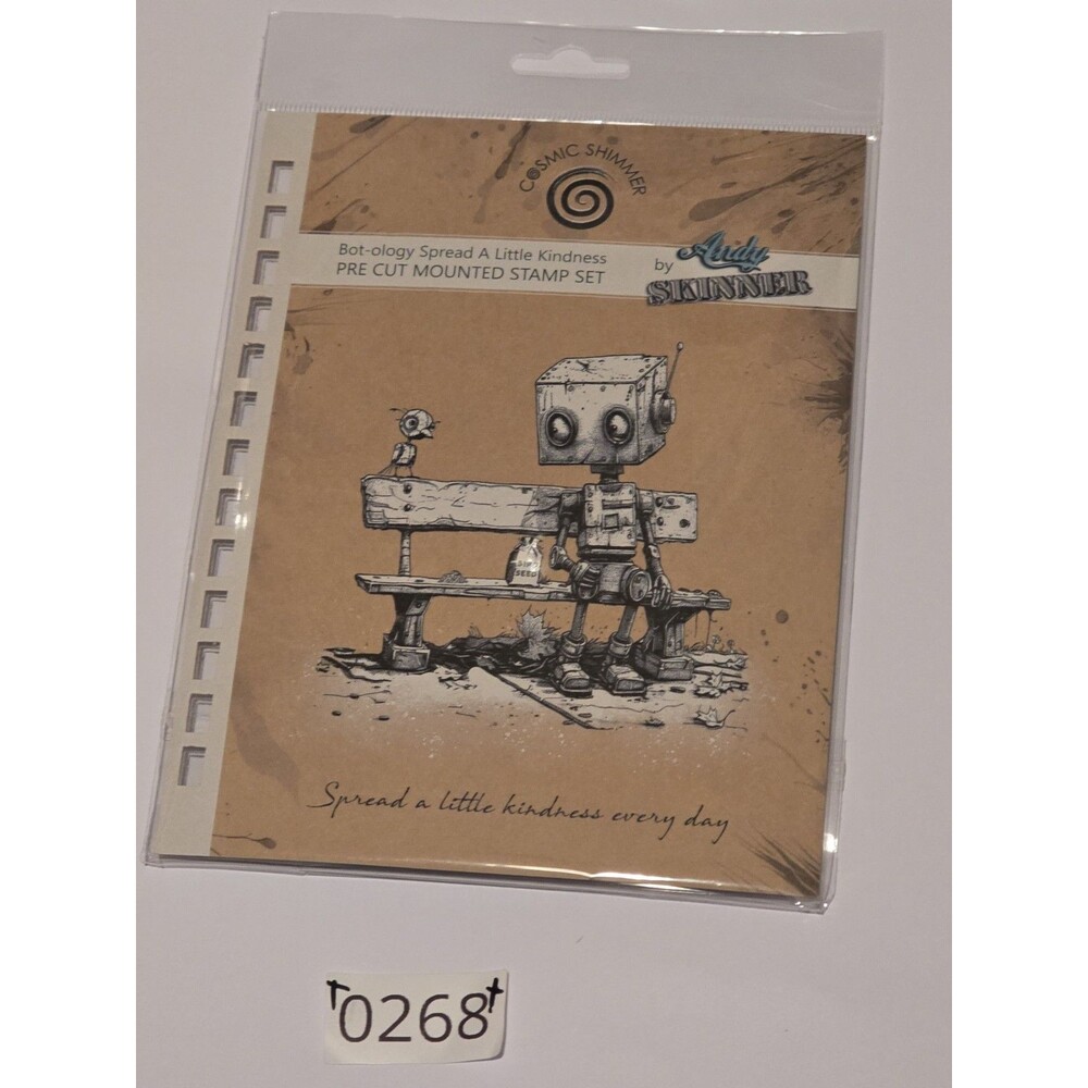 Cosmic Shimmer Andy Skinner Spread A Little Kindness Robot Rubber Stamp Set